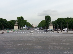 Arc De Triomphe in a distance from Place de la Concorde