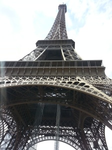 Eiffel tower up close! it seems like there's construction work down there