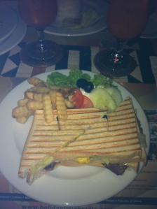 My first meal upon touchdown! Club sandwich