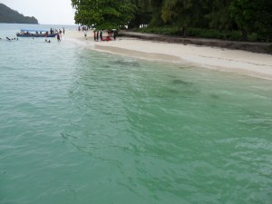 The clear waters of Pulau beras basah